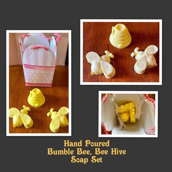 Hand Poured Bumblebee & Bee Hive Soap Set, Bumble Bee & Hive Soap Set - Picture 1 of 1